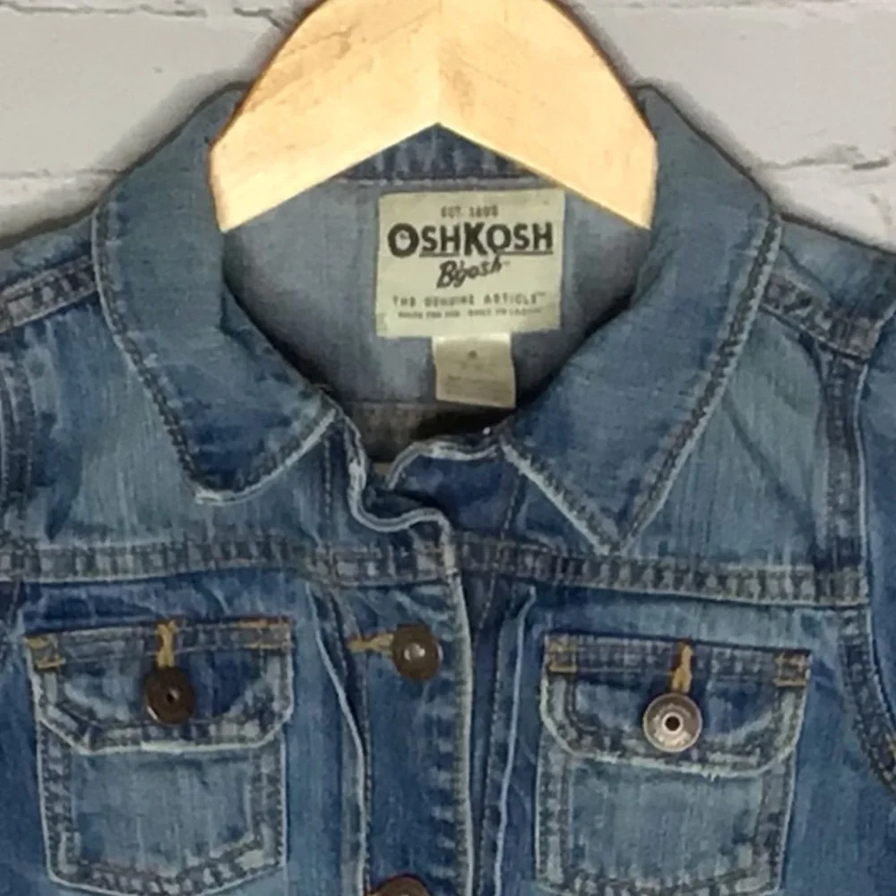 OshKosh B’gosh Light Rinse Cotton Button Front Denim Jacket 6